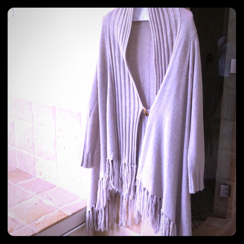 Long fringe sweater